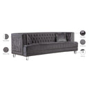 Meridian Lucas Grey Velvet Sofa IMAGE 7