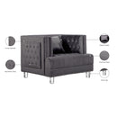 Meridian Lucas Grey Velvet Chair IMAGE 5