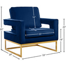 Meridian Noah Navy Velvet Accent Chair IMAGE 7