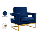 Meridian Noah Navy Velvet Accent Chair IMAGE 8
