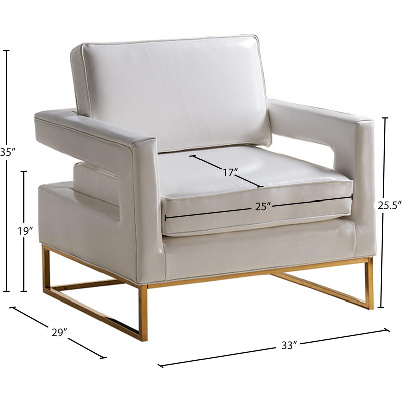 Meridian Amelia White Vegan Leather Accent Chair IMAGE 3