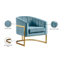 Meridian Carter Aqua Velvet Accent Chair IMAGE 7