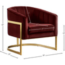 Meridian Carter Burgundy Velvet Accent Chair IMAGE 6