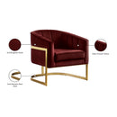 Meridian Carter Burgundy Velvet Accent Chair IMAGE 7