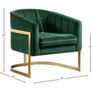 Meridian Carter Green Velvet Accent Chair IMAGE 6