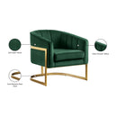 Meridian Carter Green Velvet Accent Chair IMAGE 7