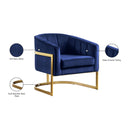 Meridian Carter Navy Velvet Accent Chair IMAGE 7