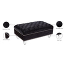 Meridian Lucas Black Velvet Ottoman IMAGE 5