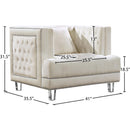 Meridian Lucas Cream Velvet Chair IMAGE 5