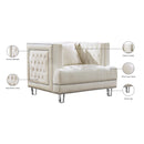 Meridian Lucas Cream Velvet Chair IMAGE 6