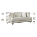 Meridian Lucas Cream Velvet Loveseat IMAGE 5