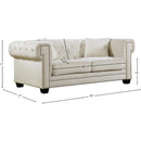 Meridian Bowery Cream Velvet Loveseat IMAGE 5