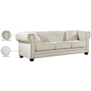 Meridian Bowery Cream Velvet Sofa IMAGE 6
