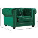 Meridian Bowery Green Velvet Chair IMAGE 4