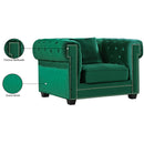Meridian Bowery Green Velvet Chair IMAGE 5