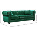 Meridian Bowery Green Velvet Loveseat IMAGE 5
