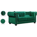 Meridian Bowery Green Velvet Loveseat IMAGE 6