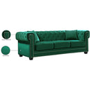 Meridian Bowery Green Velvet Sofa IMAGE 6