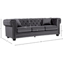 Meridian Bowery Grey Velvet Loveseat IMAGE 5