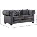 Meridian Bowery Grey Velvet Sofa IMAGE 5