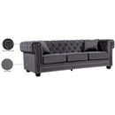 Meridian Bowery Grey Velvet Sofa IMAGE 6