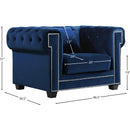 Meridian Bowery Navy Velvet Chair IMAGE 4