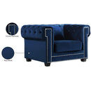 Meridian Bowery Navy Velvet Chair IMAGE 5