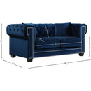 Meridian Bowery Navy Velvet Sofa IMAGE 5