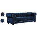 Meridian Bowery Navy Velvet Sofa IMAGE 6