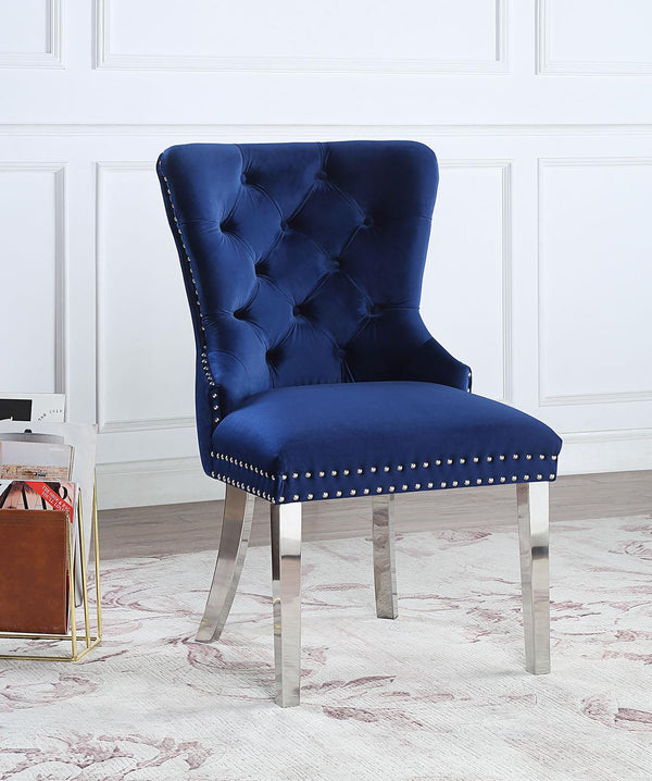 D2082 DARK NAVY VELVET DINING CHAIR