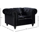 Meridian Chesterfield Black Velvet Chair IMAGE 5