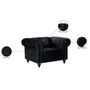 Meridian Chesterfield Black Velvet Chair IMAGE 6