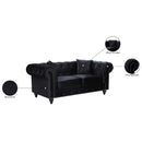 Meridian Chesterfield Black Velvet Loveseat IMAGE 7
