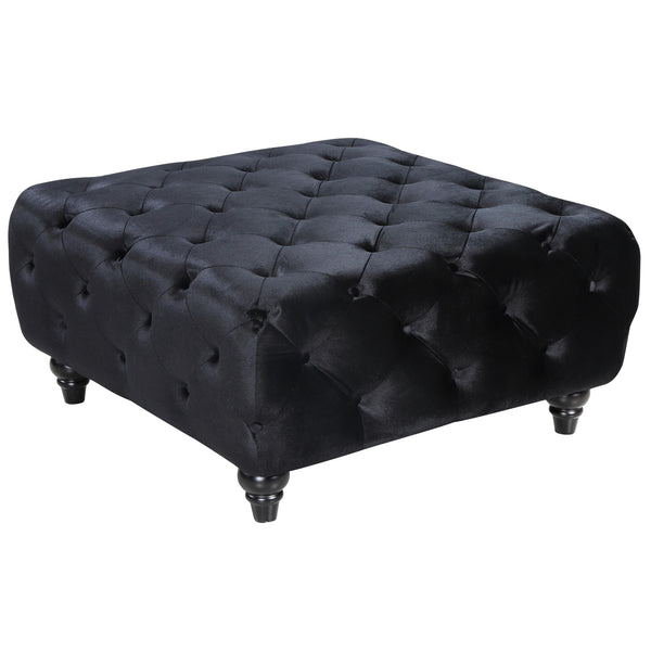Meridian Chesterfield Fabric Ottoman 662BL-Ott IMAGE 1