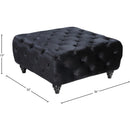 Meridian Chesterfield Black Velvet Ottoman IMAGE 3
