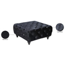 Meridian Chesterfield Black Velvet Ottoman IMAGE 4