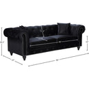 Meridian Chesterfield Black Velvet Sofa IMAGE 6