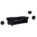 Meridian Chesterfield Black Velvet Sofa IMAGE 7
