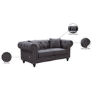 Meridian Chesterfield Grey Linen Textured Loveseat IMAGE 7