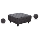 Meridian Chesterfield Grey Linen Textured Ottoman IMAGE 4