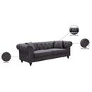 Meridian Chesterfield Grey Linen Textured Sofa IMAGE 7