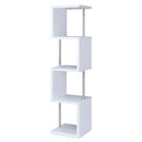  Coaster Furniture Baxter 801418 67-inch 4-shelf Bookshelf - White and Chrome IMAGE 1