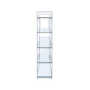  Coaster Furniture Elmer 801304 63-inch 5-shelf Bookshelf - Clear and Chrome IMAGE 3