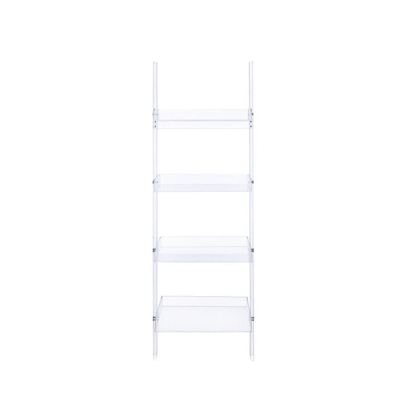  Coaster Furniture Amaturo 801553 72-inch 4-shelf Acrylic Ladder Bookshelf - Clear IMAGE 1