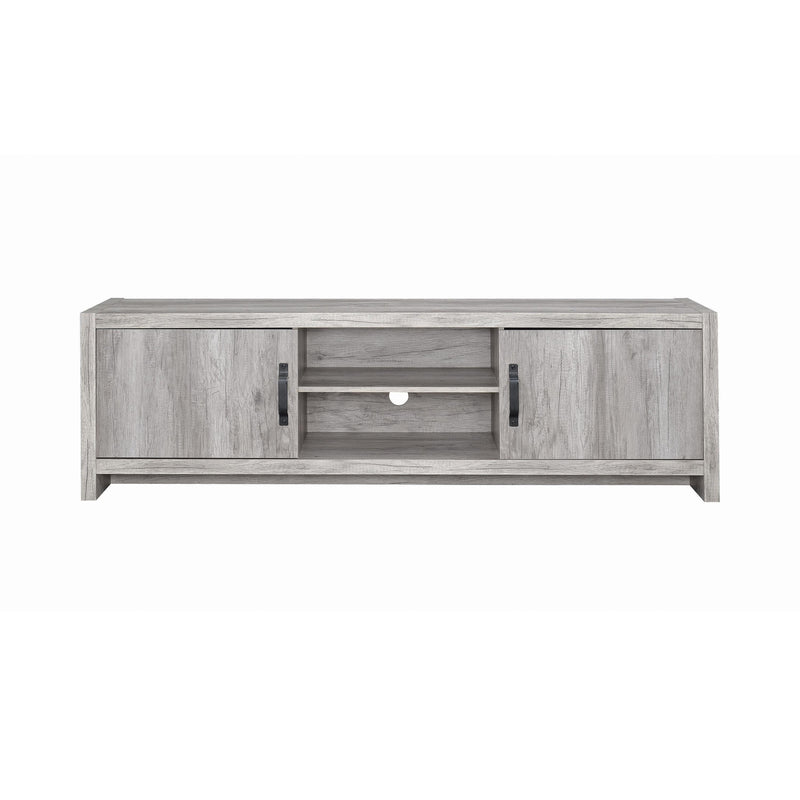  Coaster Furniture Burke 701025 2-door Engineered Wood 71" TV Stand - Grey Driftwood IMAGE 2