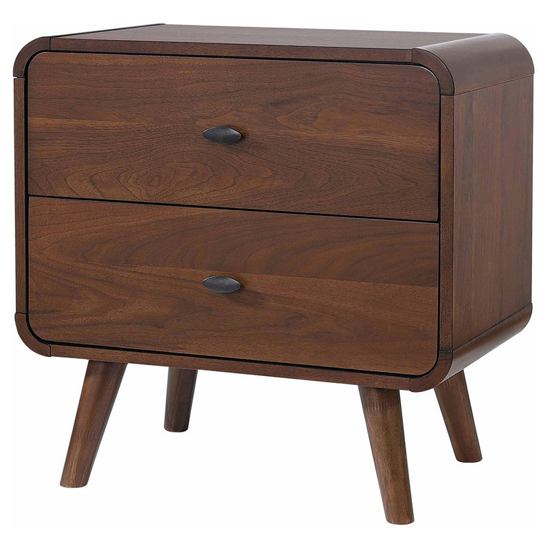  Coaster Furniture Robyn 205132 2-Drawer Nightstand Bedside Table - Dark Walnut IMAGE 3