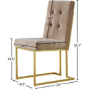 Meridian Pierre Beige Velvet Dining Chair IMAGE 5