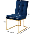 Meridian Pierre Navy Velvet Dining Chair IMAGE 5