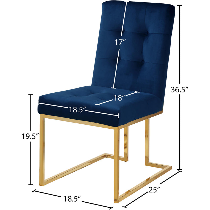 Meridian Pierre Navy Velvet Dining Chair IMAGE 5