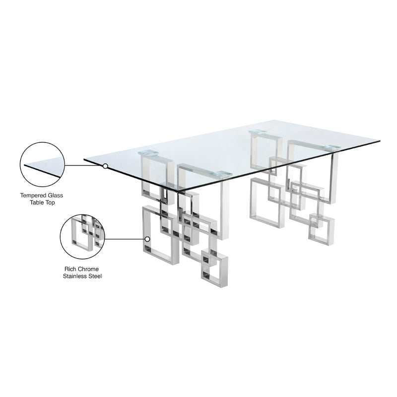 Meridian Alexis Chrome Dining Table IMAGE 6